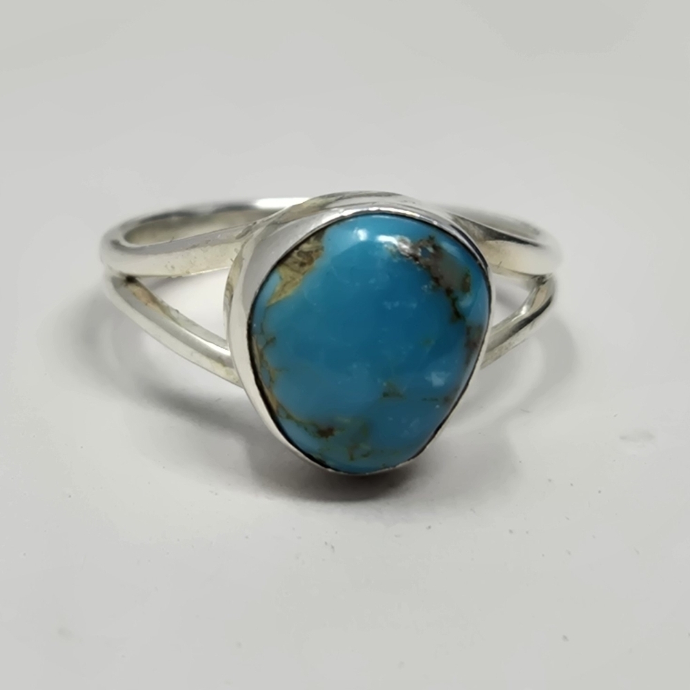 Sterling Silver .925 & Turquoise Womens Ring Sz 9.5 Western Cowgirl Rodeo Fun - Picture 2 of 8